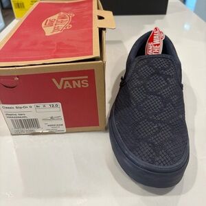 Vans Textured Navy Slip-On Shoes